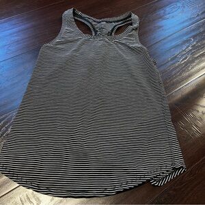 lululemon athletica Black and White Striped Tank Top